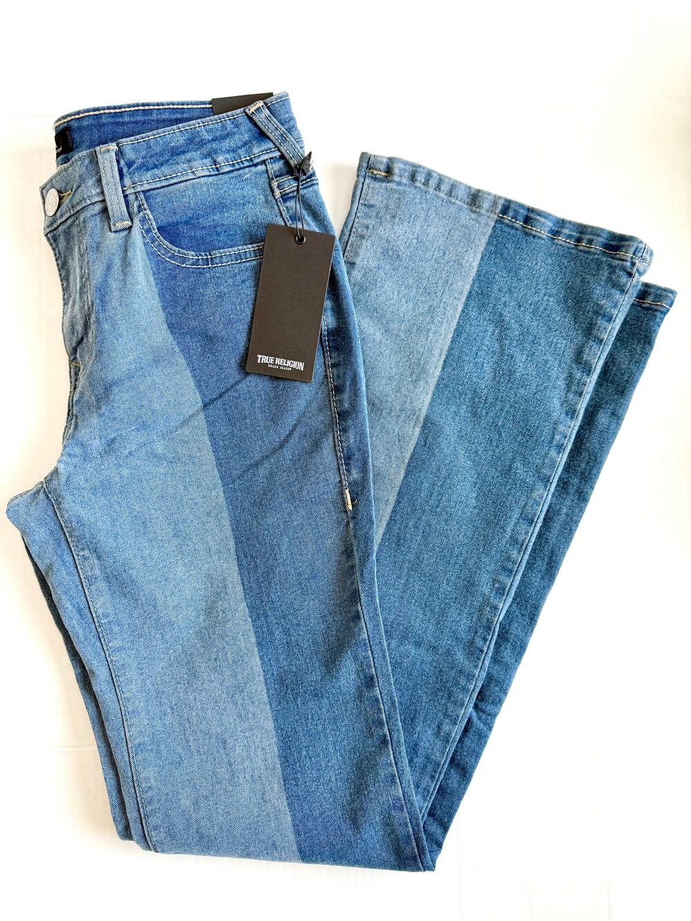 True Religion Two Tone Bootcut Becca Denim Jeans Women's Size 28